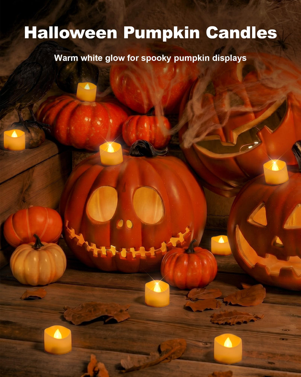 Homemory 12-Pack Battery Tea Lights with Timer Built in, Auto-On 6H Daily
