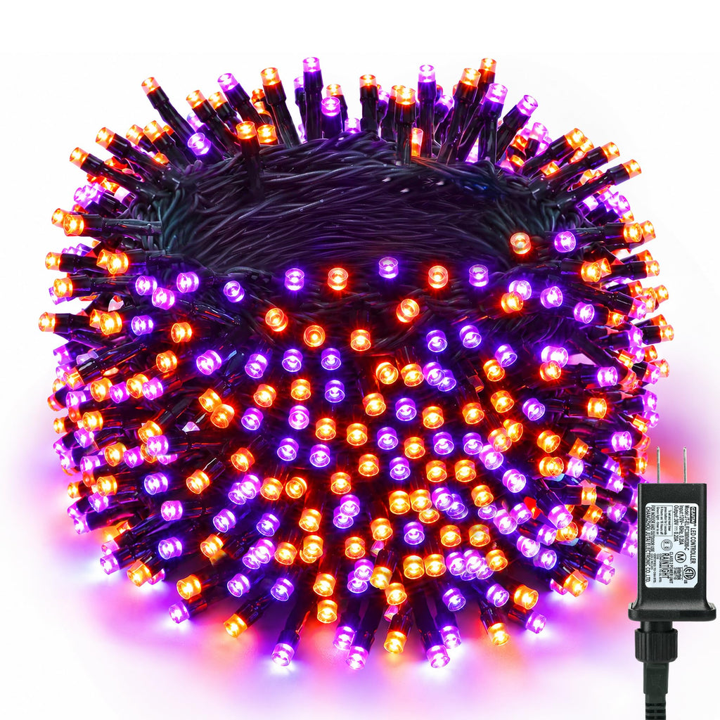 Brizled LED Halloween Lights Indoor Outdoor Orange & Purple String Light