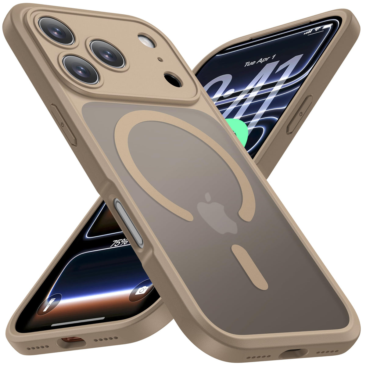 ImpactStrong Magnetic Guard Designed for iPhone 13 Case [Camera Protection] [Military Grade Drop Tested] [Compatible with MagSafe] Slim Translucent Matte Phone Case (6.1") - Black