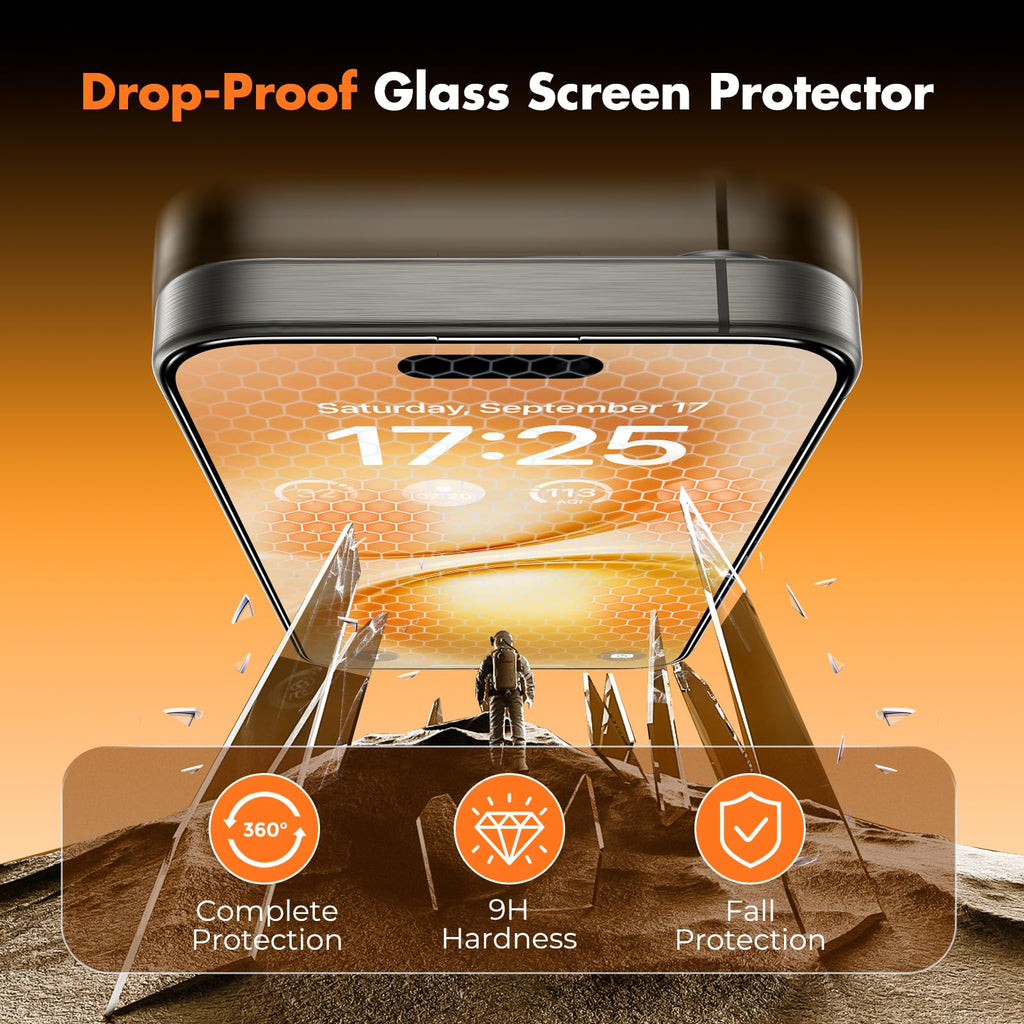 UNBREAKcable 3-Pack Screen Protector for iPhone 16 Pro Max, Full Coverage