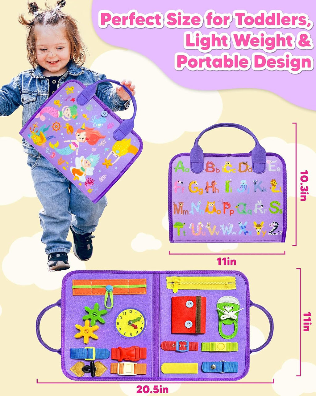 Exorany Busy Board Montessori Toys for Toddler Boy Girl Gifts Busy Book