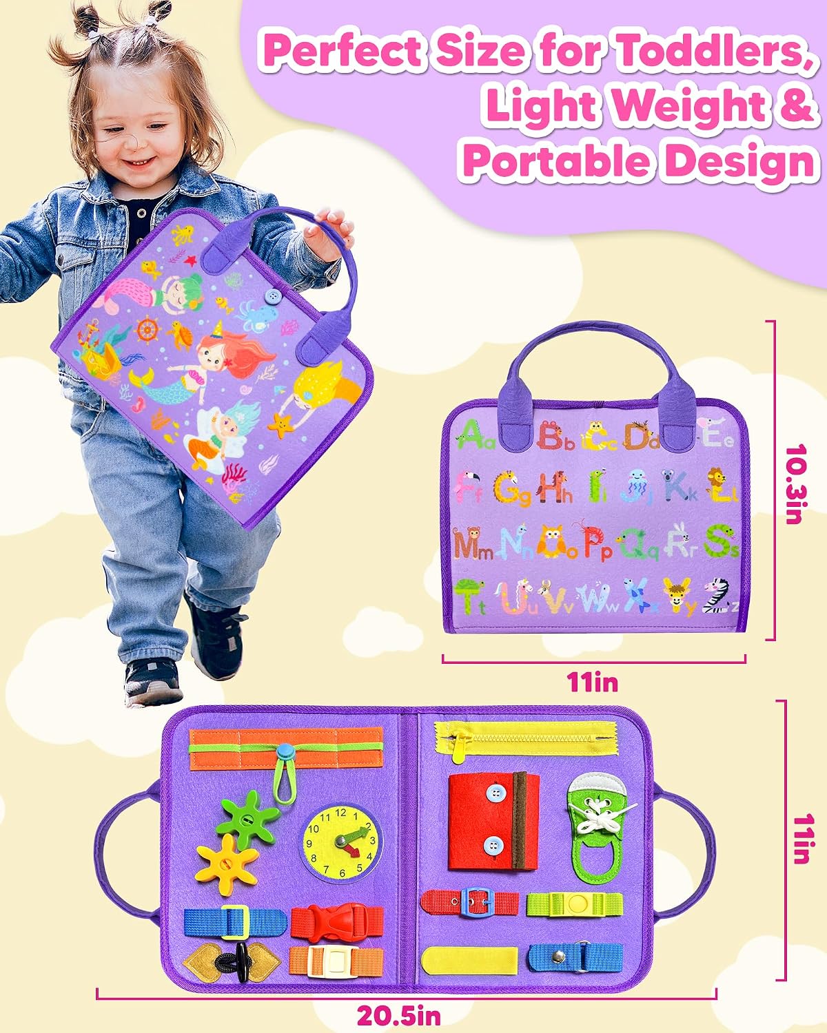 Exorany Busy Board Montessori Toys for Toddler Boy Girl Gifts Busy Book