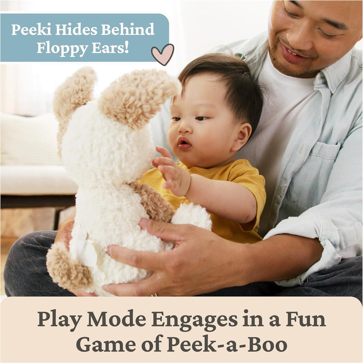 GUND Baby Peeki Puppy 12-Inch Interactive Animated Musical Plush for Babies
