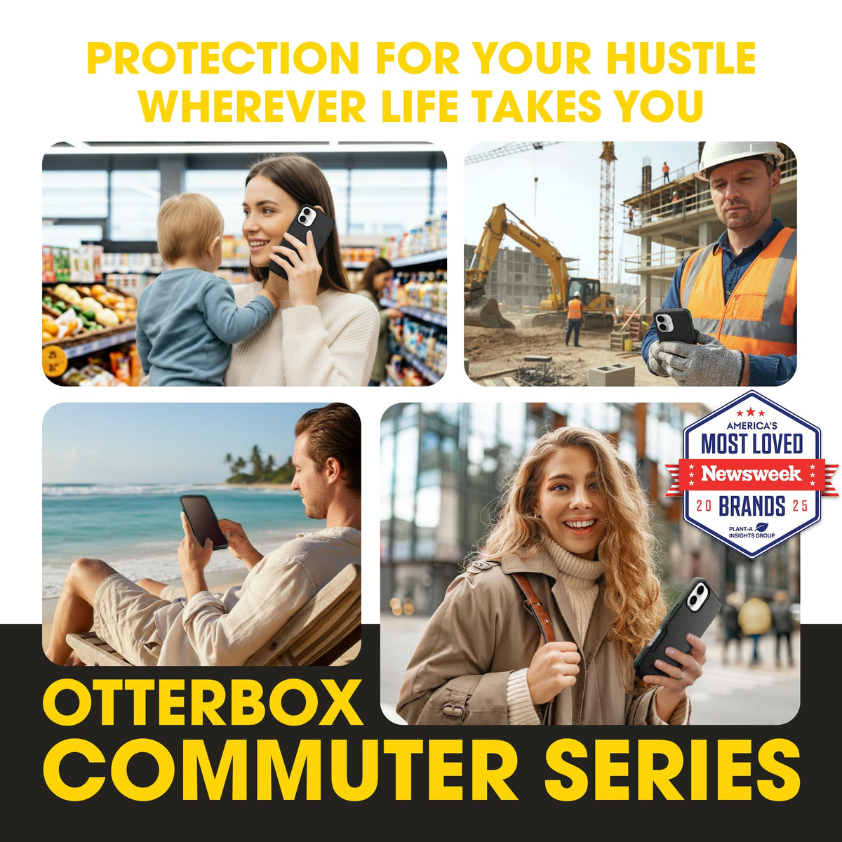 OtterBox iPhone 16 Commuter Series Case - Baby Blue Jeans, Thin & Protective iPhone Case, Dual-Layer, Impact Absorbing iPhone Case