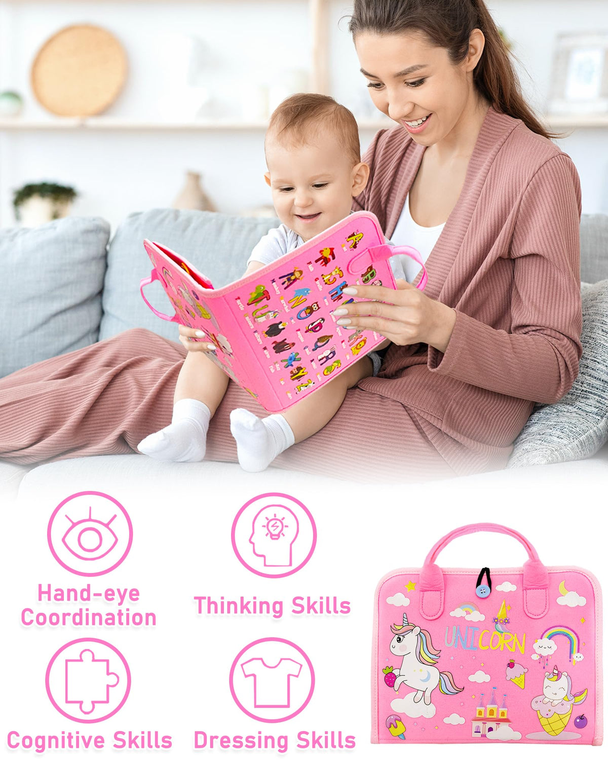 Exorany Busy Board Montessori Toys for Toddler Boy Girl Gifts Busy Book