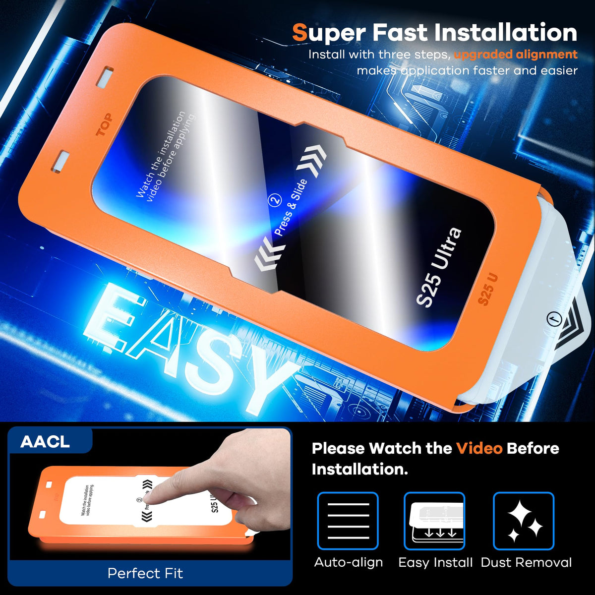 AACL 3-Pack for Samsung Galaxy S22 Screen Protector Film [6.1"]