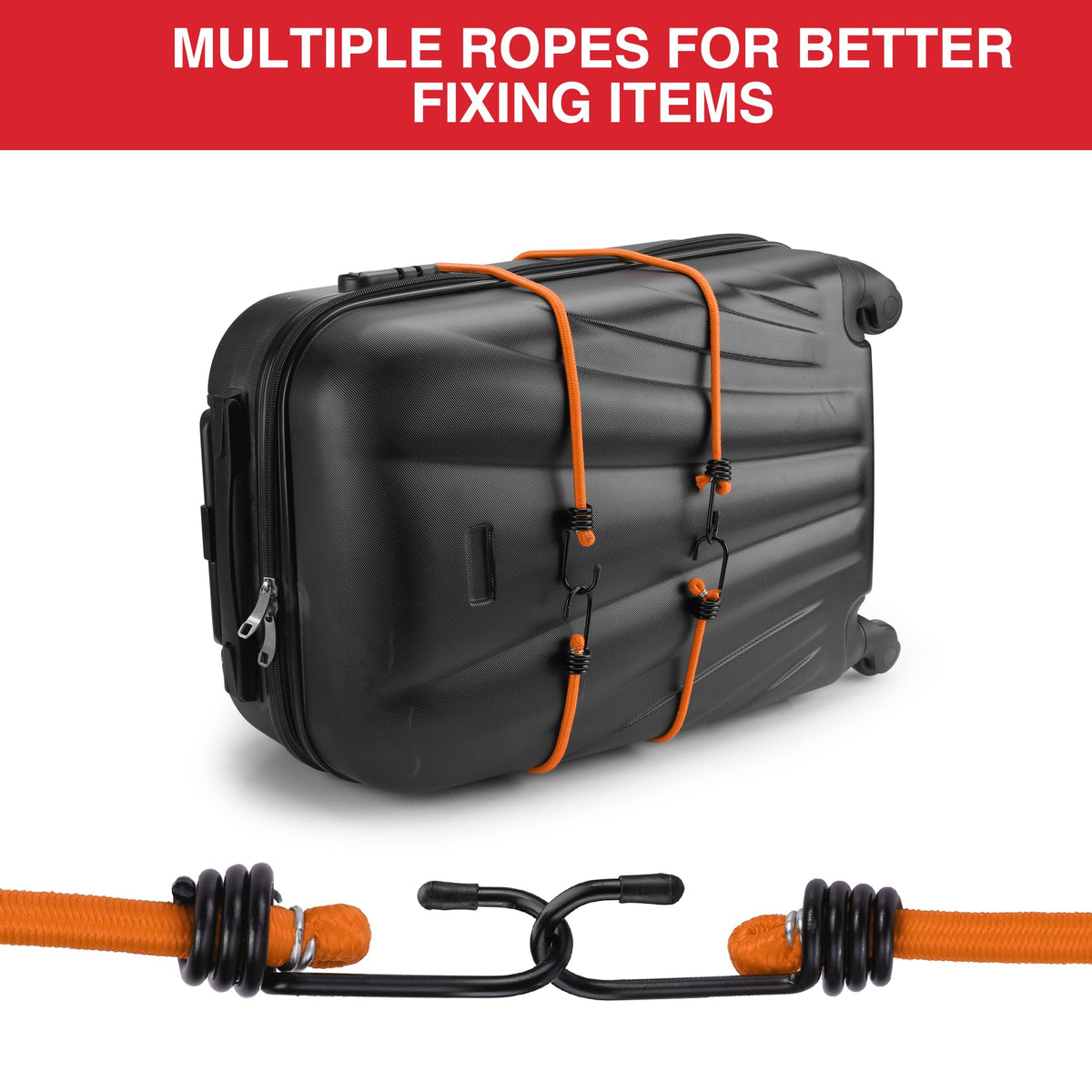WORKPRO 24" Bungee Cords with Hooks, 4 Pack Heavy Duty Outdoor Bungee Strap