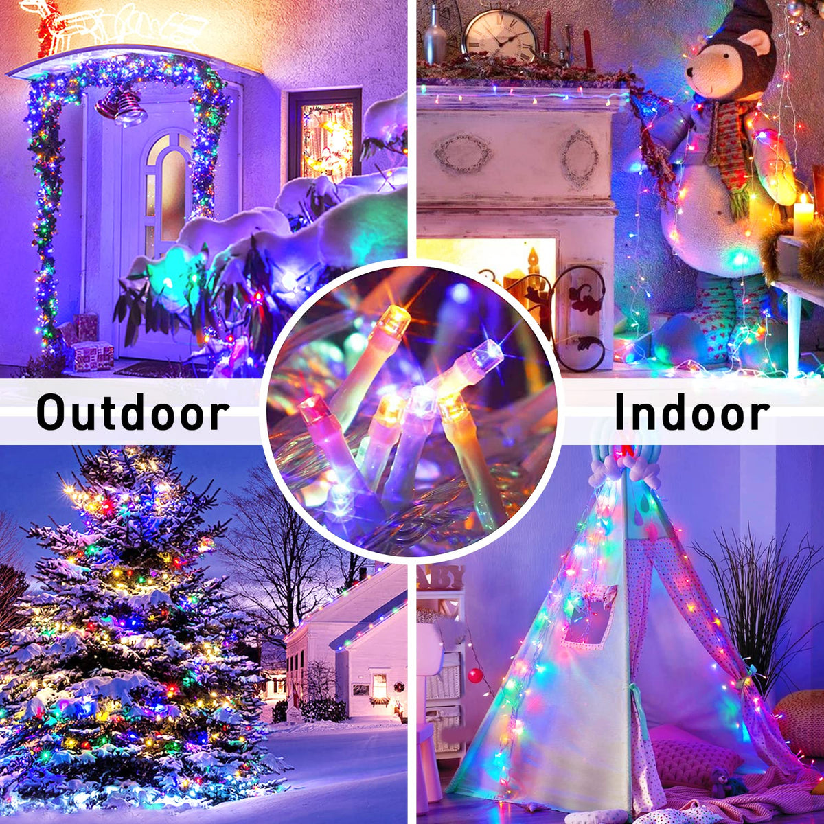 JMEXSUSS 100 LED Orange & Purple Halloween Lights Plug in