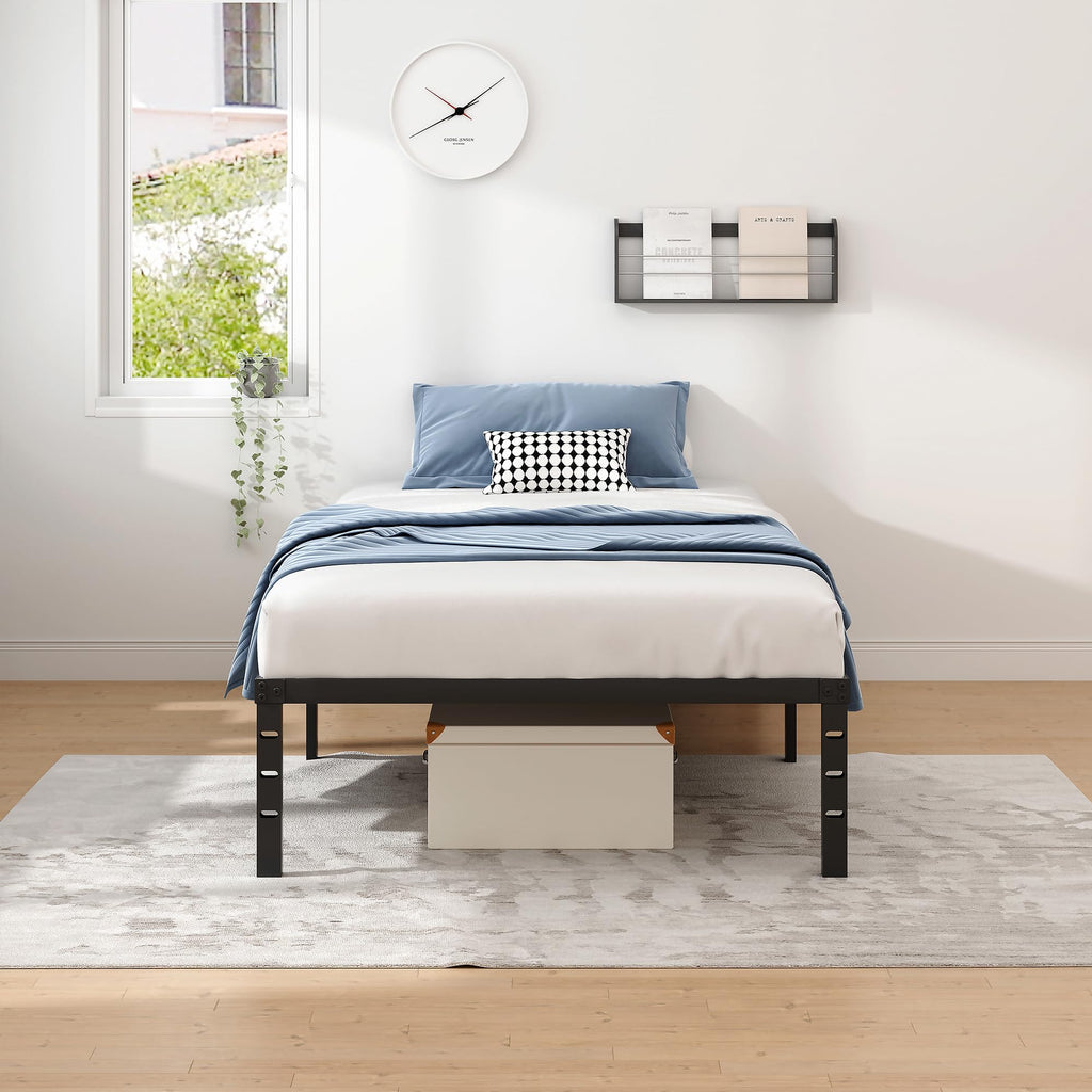 NEW JETO Metal Bed Frame,Queen Size Bed Frame with Storage Space,14 Inch
