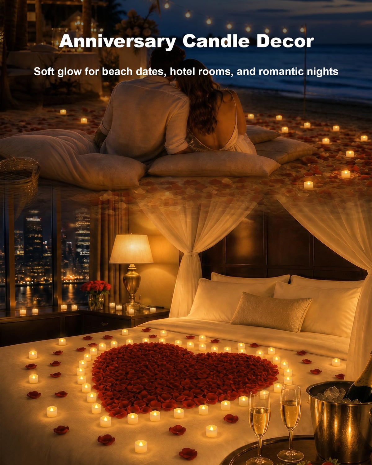 Homemory 24Pcs Flickering Flameless Candle Battery Operated, 200+Hours Fake Electric LED Tea Lights for Votive, Centerpiece Table Decorations, Wedding, Aniversary, Halloween, Christmas
