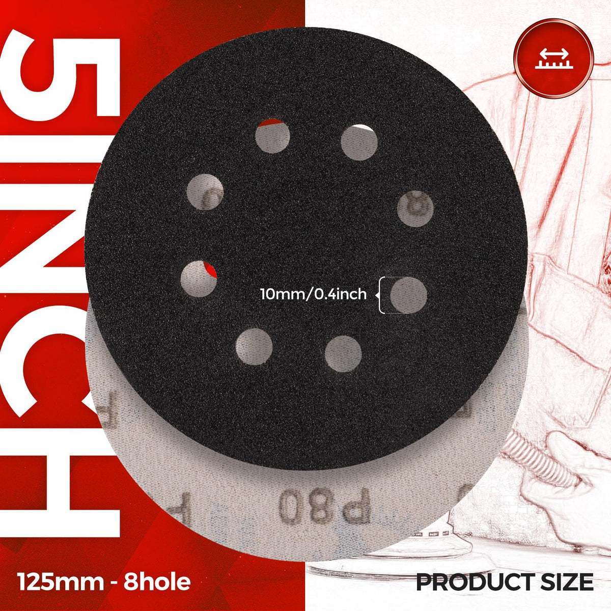 50PCS 5 Inch Sanding Discs 2500 Grit Random Orbit Sander Sandpaper