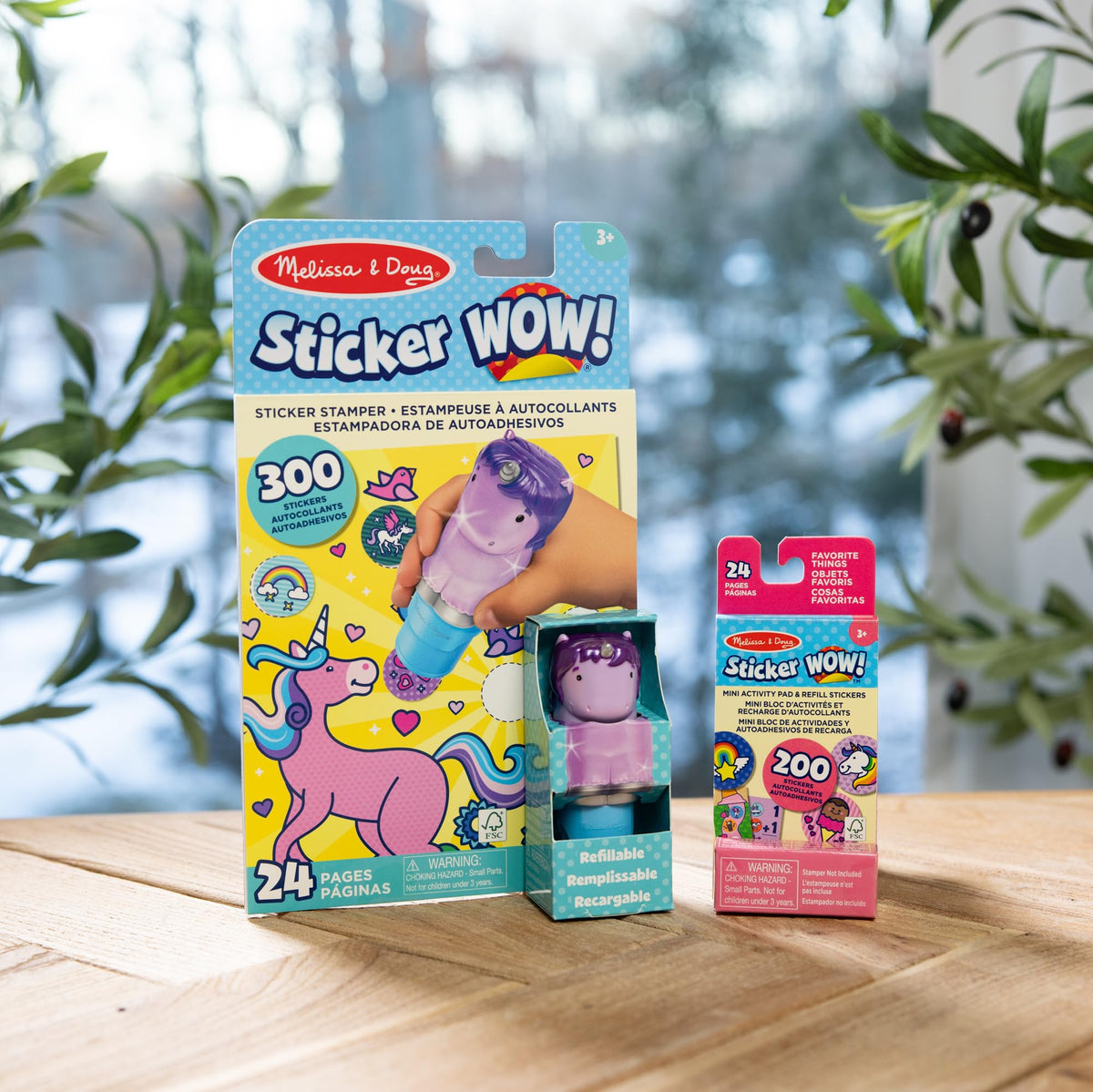 Melissa & Doug Sticker Wow!™ 24-Page Activity Pad and Sticker Stamper, 300 Stickers, Arts and Crafts Fidget Toy Collectible Character – Unicorn Creative Play Travel Toy for Girls and Boys 3+