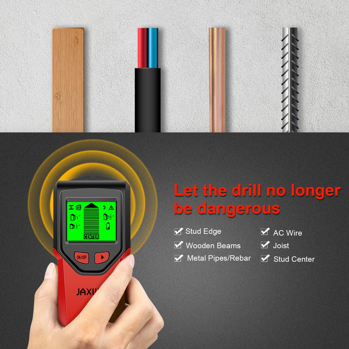 Stud Finder, Upgranded Wood and Metal Stud Detector, Live Wire Detection