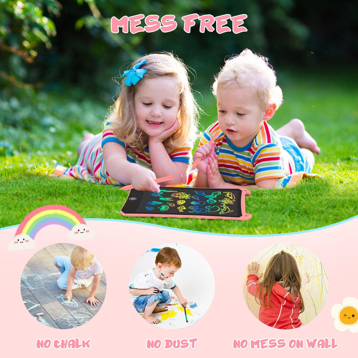 EooCoo Kids Travel Essential 12 Inch LCD Writing Tablet, 2 Pack