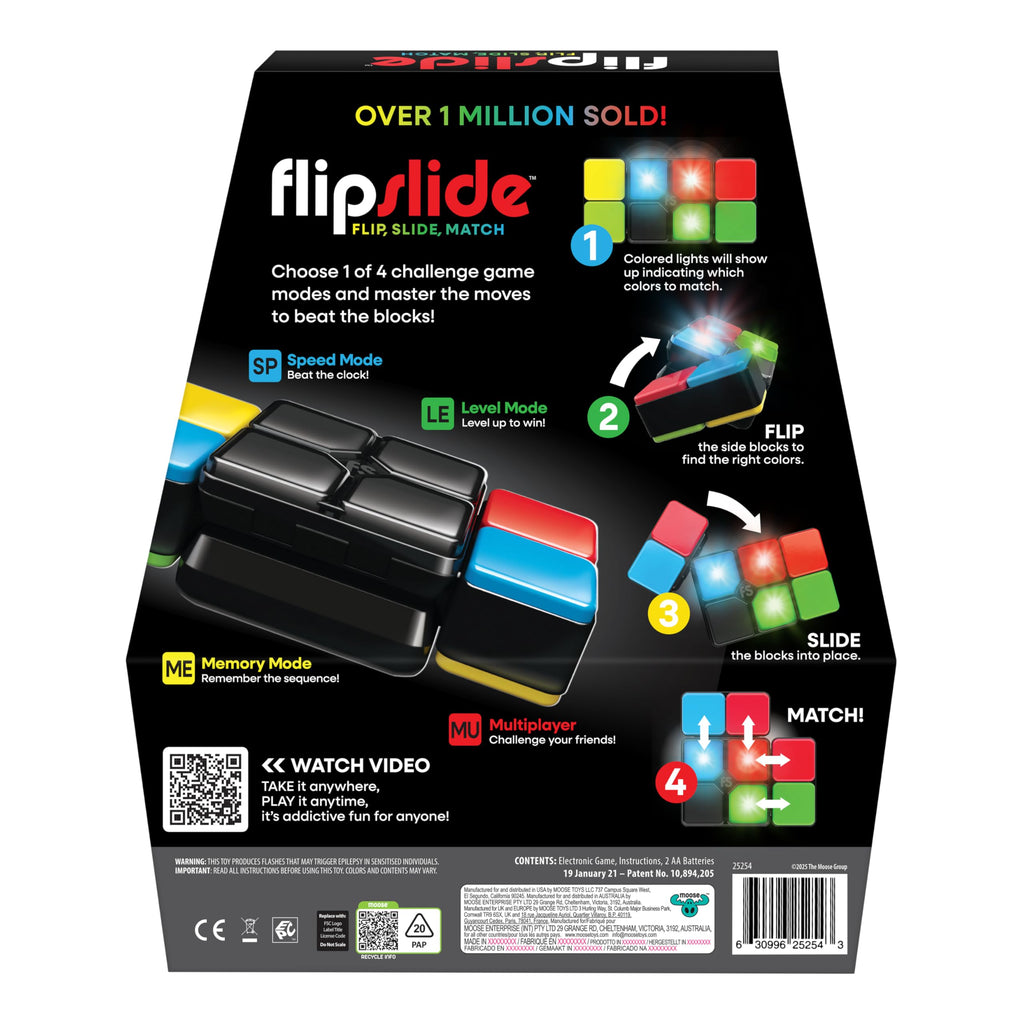 Moose Games Flipslide, Handheld Puzzle Game, Travel Toy Ages 8-13