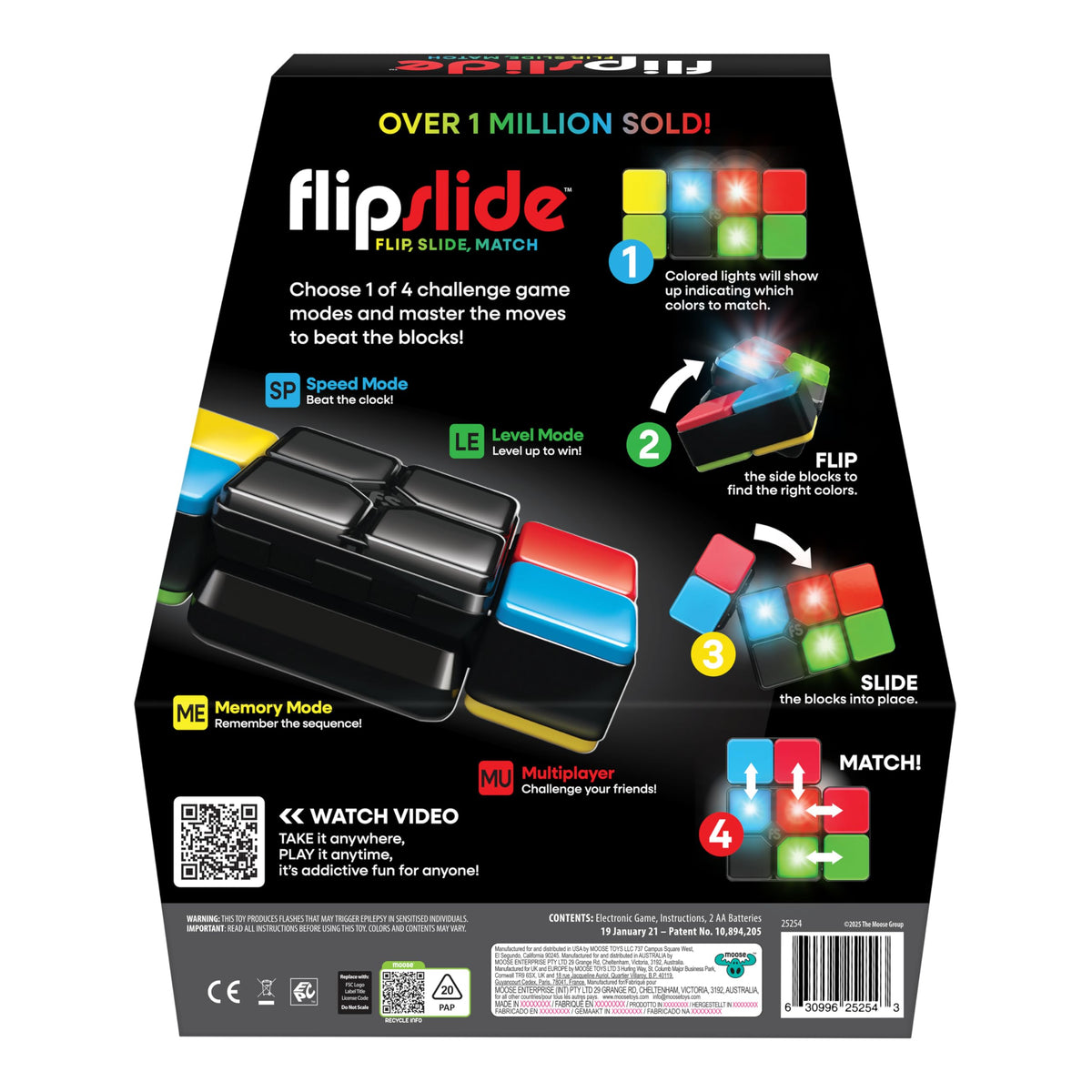 Moose Games Flipslide, Handheld Puzzle Game, Travel Toy Ages 8-13