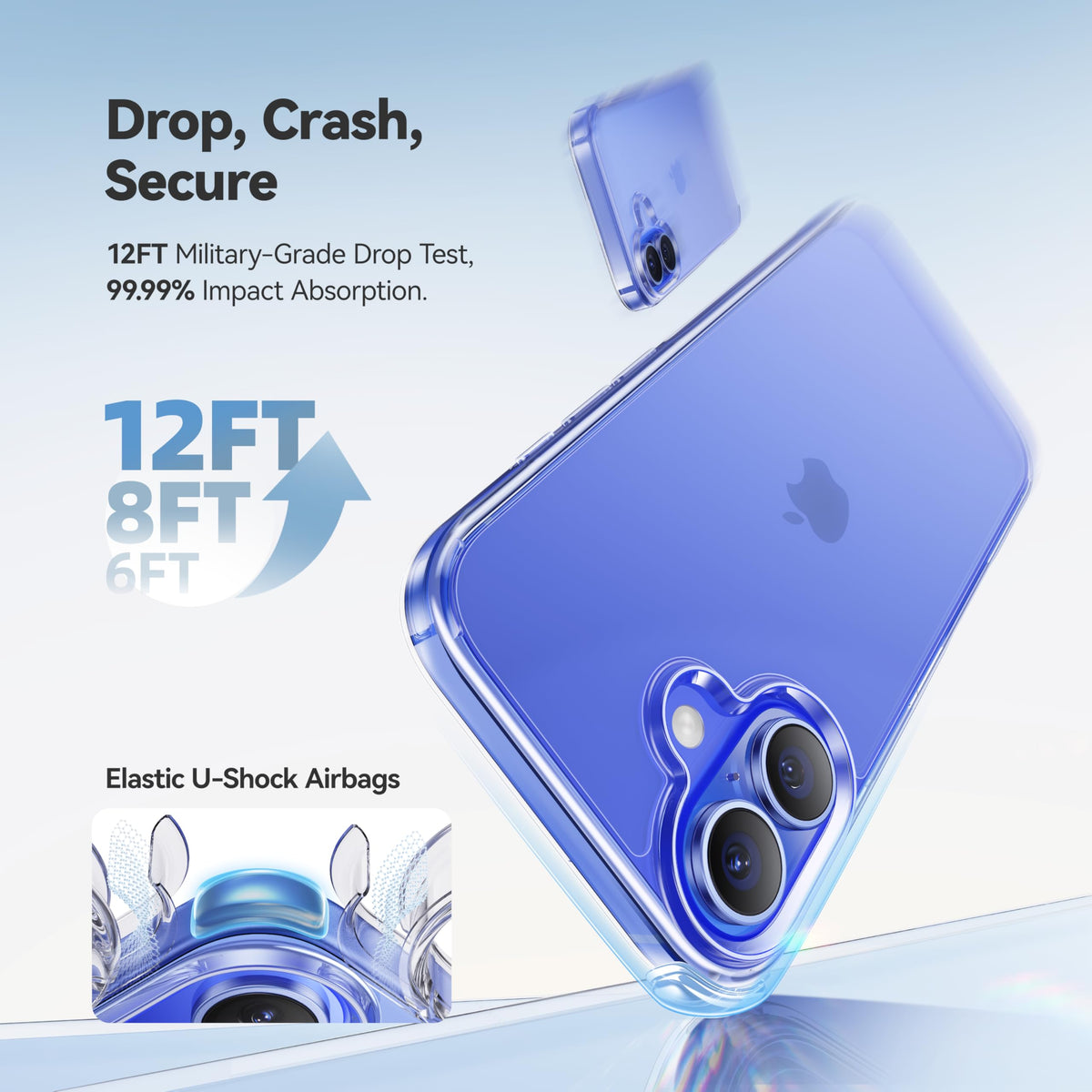 CASEKOO for iPhone 16 Smooth Crystal Clear Case, Patented Anti-Yellow