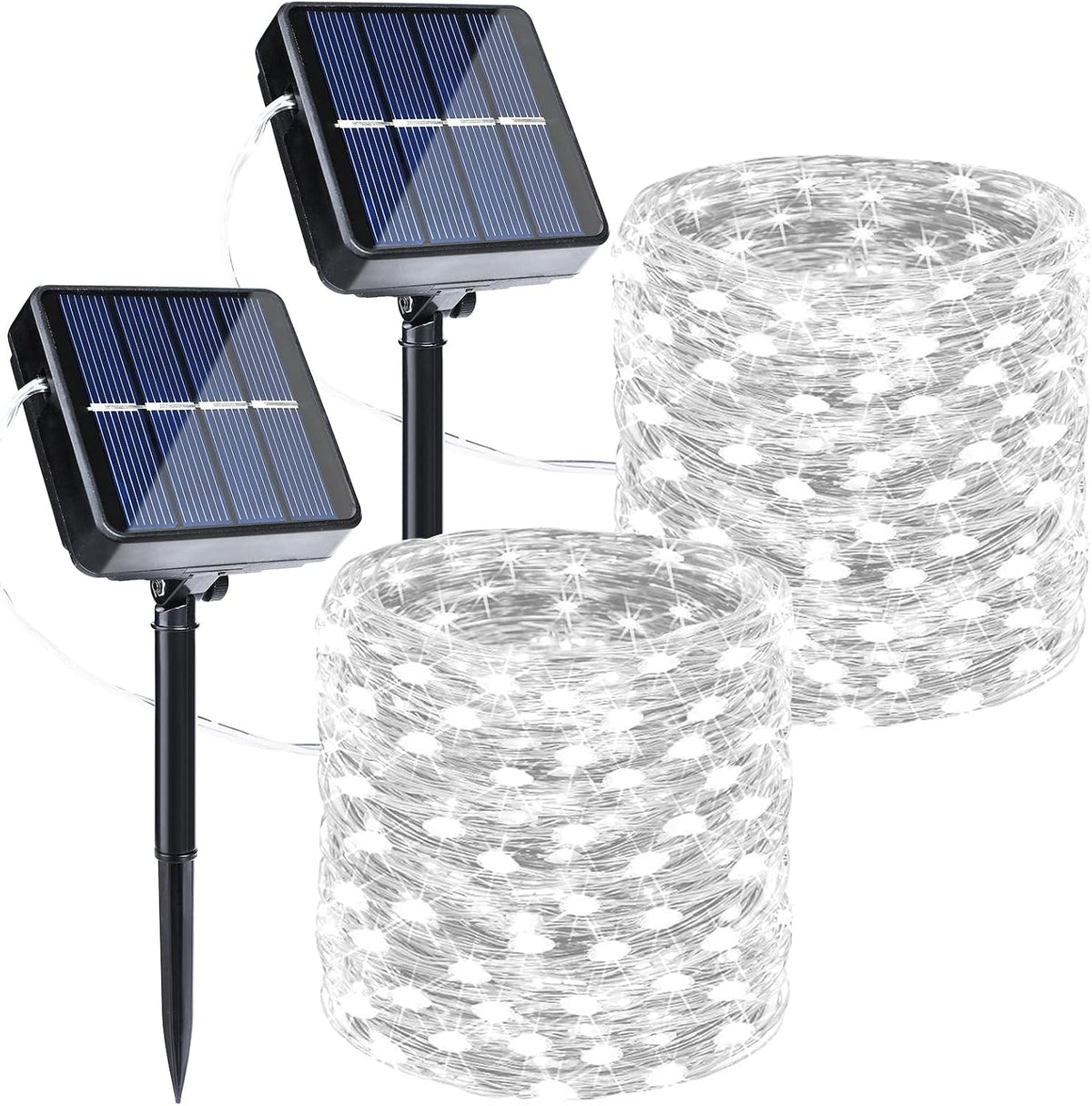 Joomer Solar Fairy Lights, 2-Pack Total 80FT 240LED String Lights, White