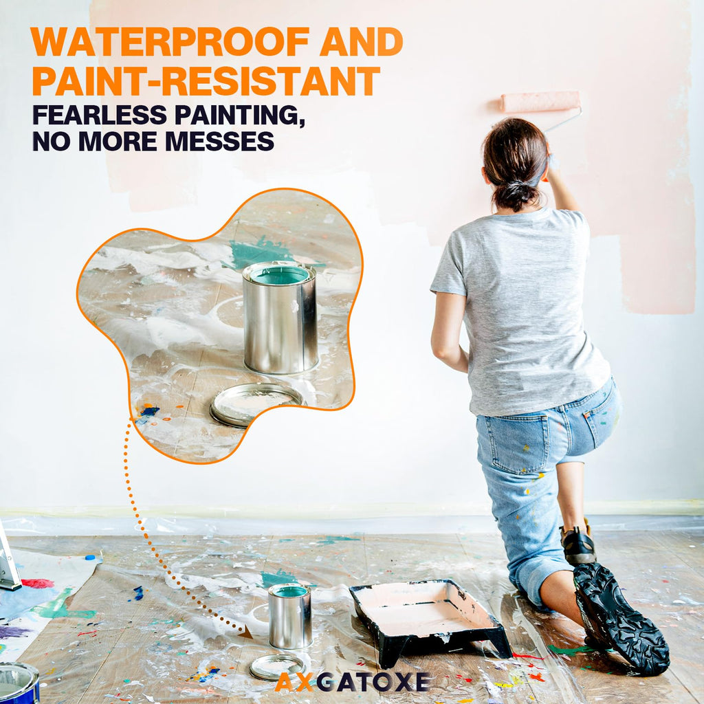 Axgatoxe 12 x 9 Ft Plastic Drop Cloths for Painting (30-Pack)
