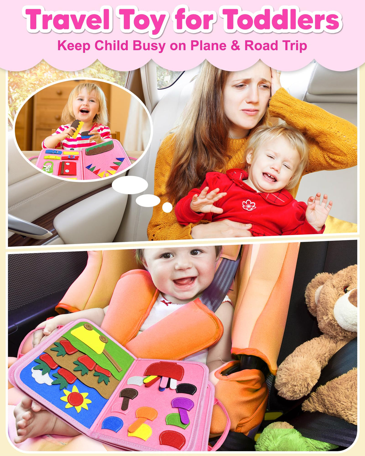 Exorany Busy Board Montessori Toys for Toddler Boy Girl Gifts Busy Book