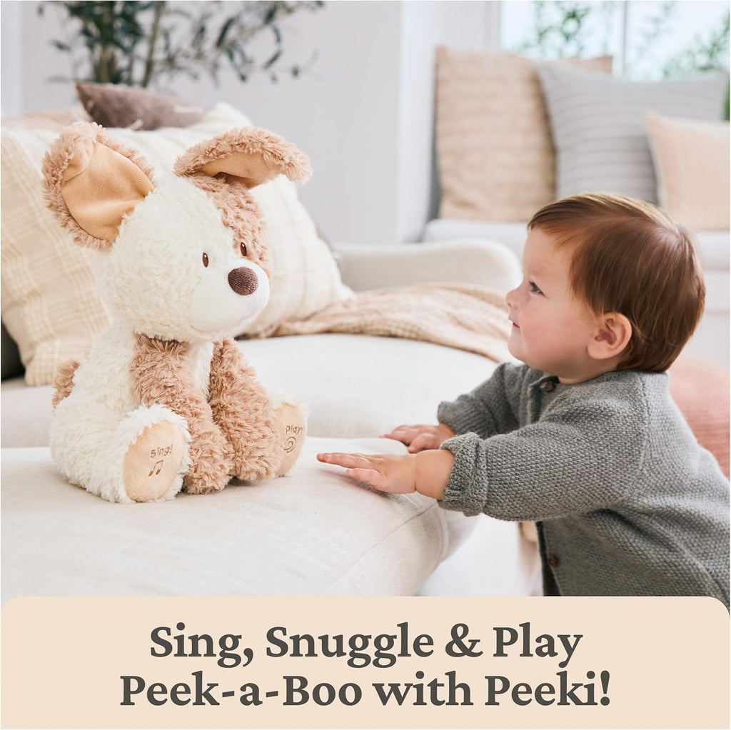 GUND Baby Peeki Puppy 12-Inch Interactive Animated Musical Plush for Babies