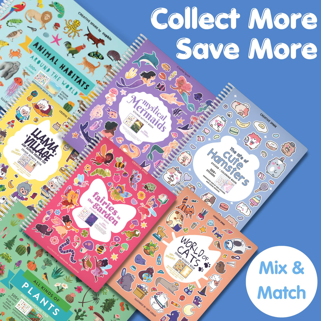 Cupkin Animal Habitats Sticker Book | 12 Coloring & Activity, 500+ Stickers