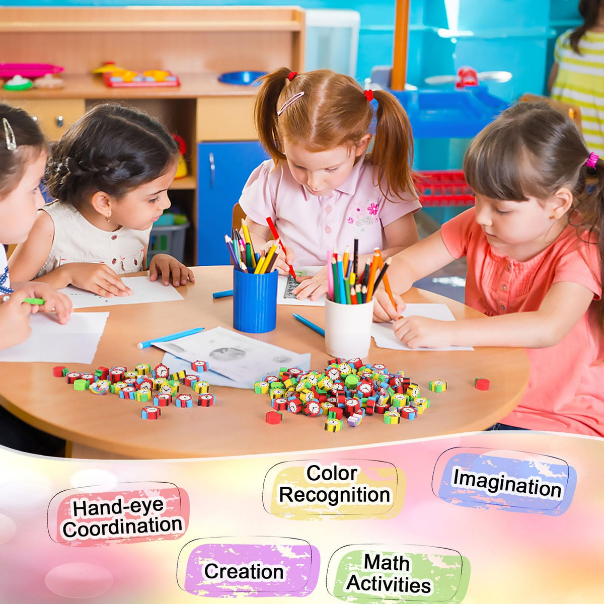 JUNEBRUSHS 150Pcs Fall Mini Erasers, Cute Thanksgiving Erasers Bulk