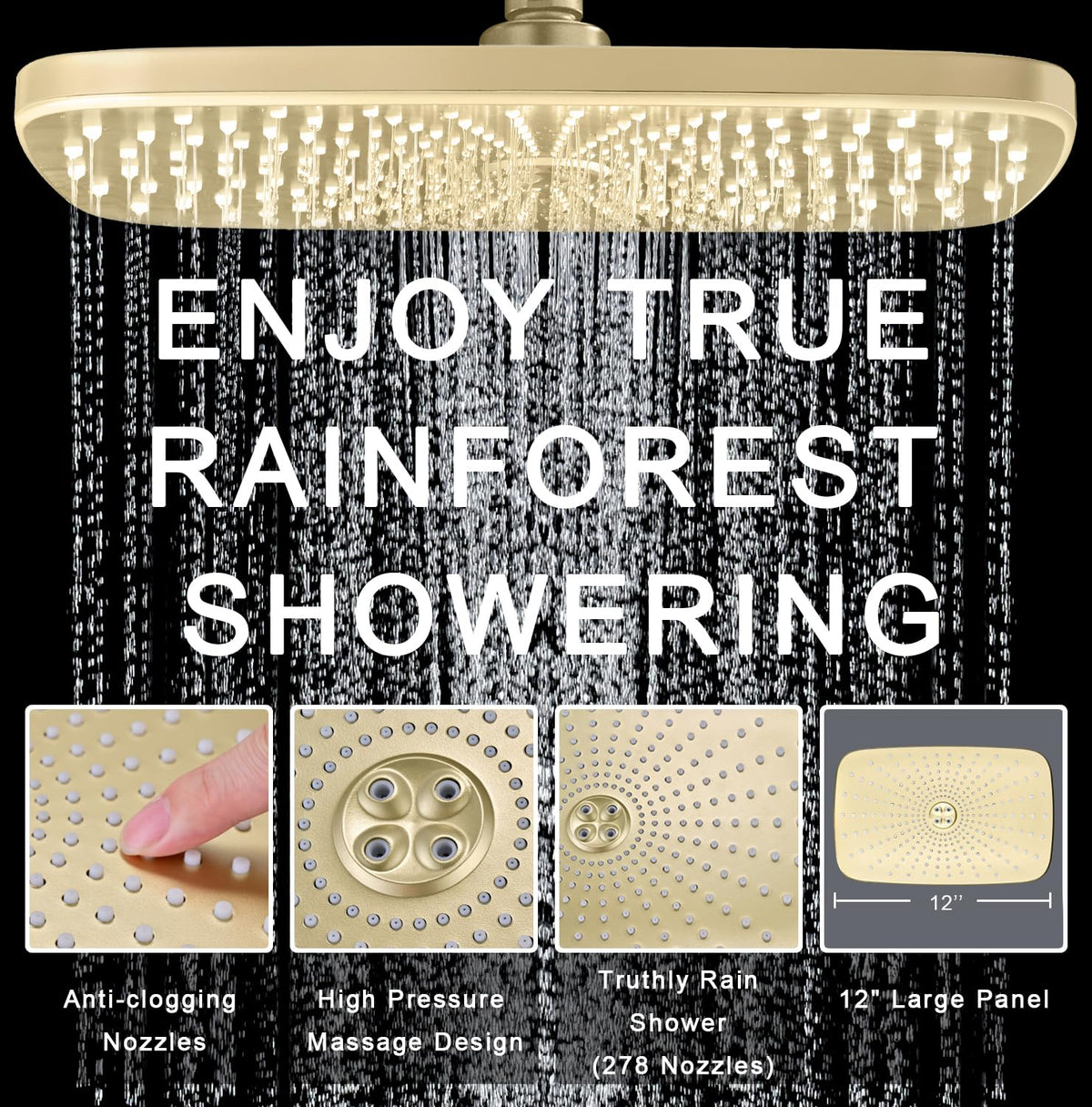 Rain Shower Head with Handheld Showerhead, Chrome 1.8GPM 460311