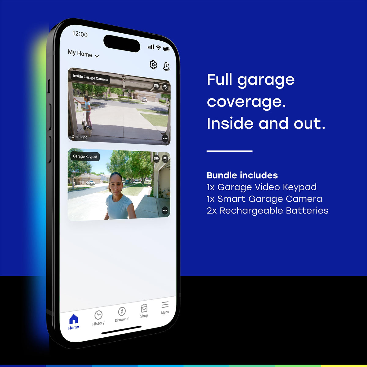 myQ Smart Garage Door Video Keypad with Wide-Angle Camera,Customizable PIN Codes,and Smartphone Control–Take Charge of Your Garage Access Works with Chamberlain, LiftMaster and Craftsman openers,White