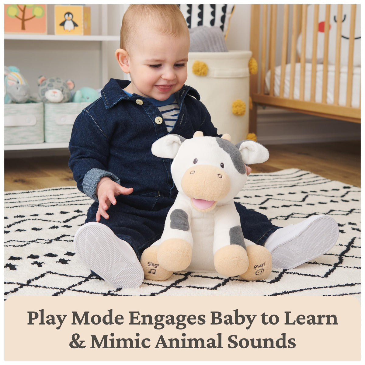 GUND Baby Peeki Puppy 12-Inch Interactive Animated Musical Plush for Babies