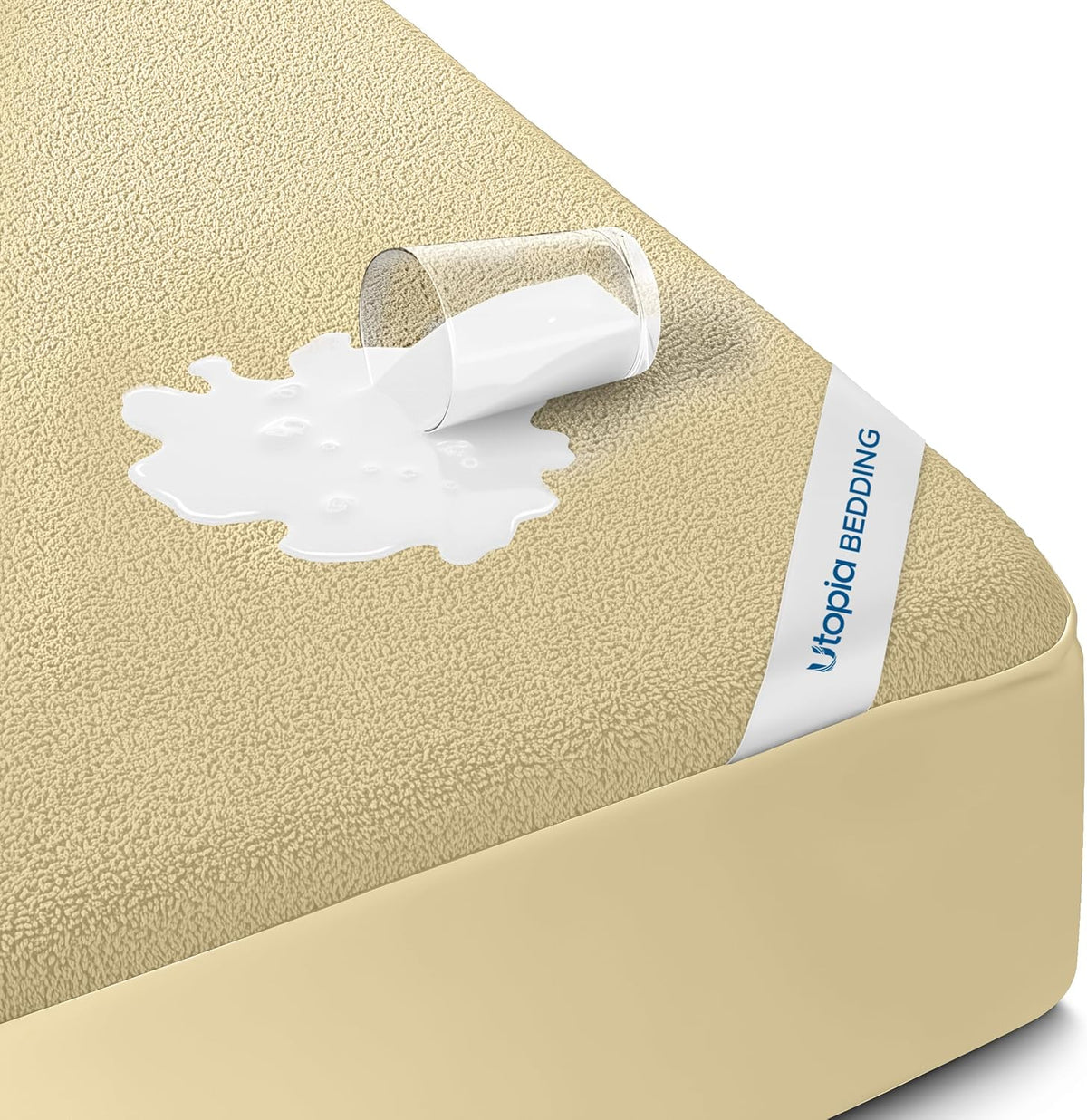 Waterproof Twin Size Mattress Protector fits upto 15" deep Mattresses