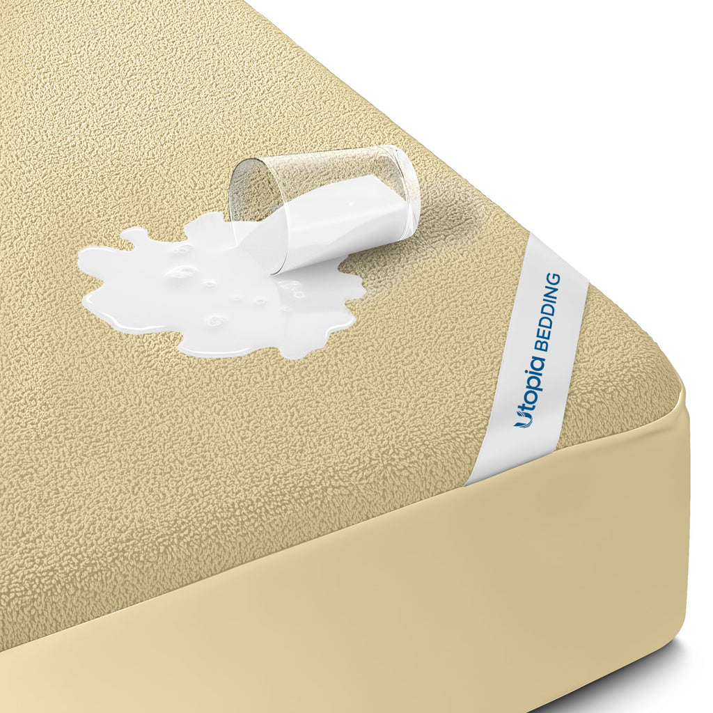 Waterproof Twin Size Mattress Protector fits upto 15" deep Mattresses