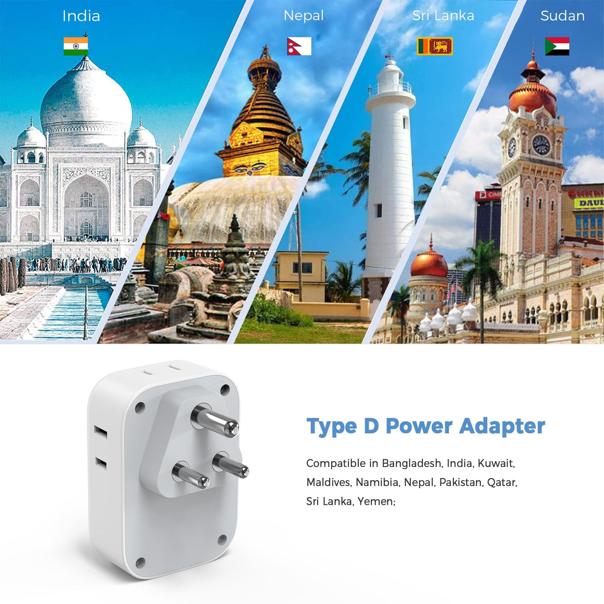 TESSAN European Travel Plug Adapter 2 Pack, Type C Plug