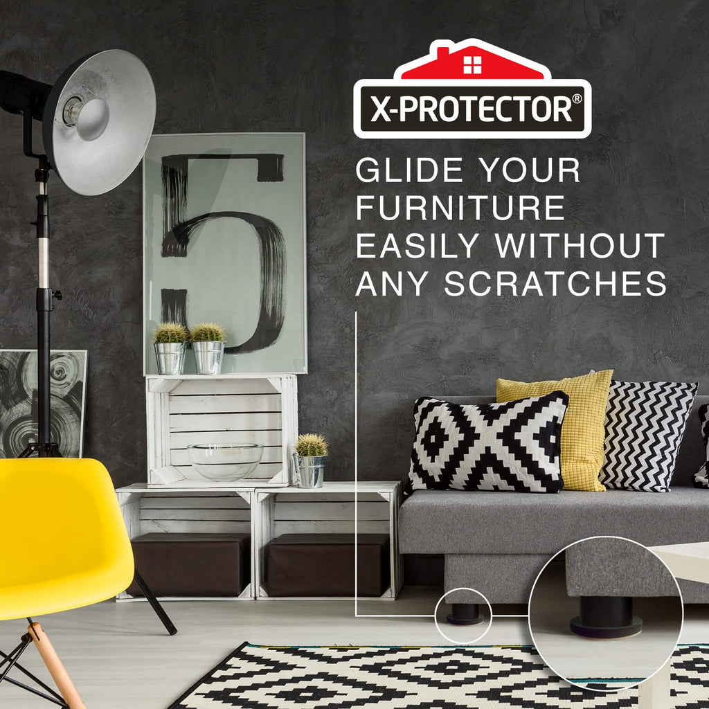 Felt Furniture Sliders for Hardwood Floors X-PROTECTOR 16 PCS 3 ½”