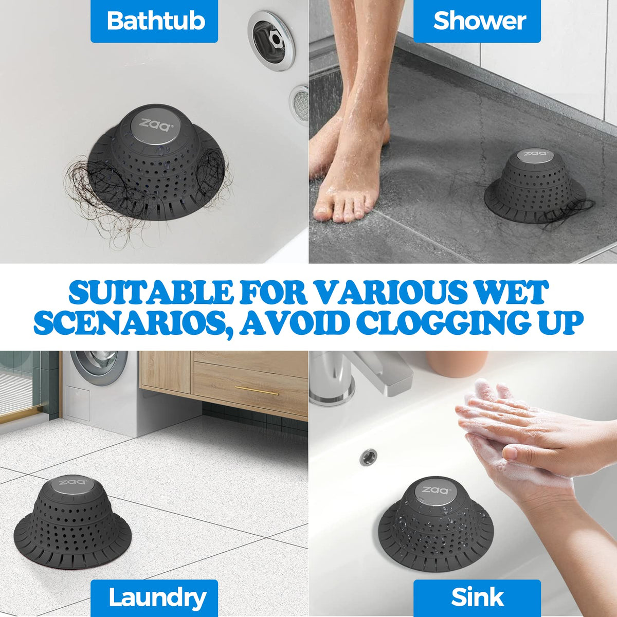 zaa Shower Drain Hair Catcher Bathtub Drain Strainer Sink Drain Protector