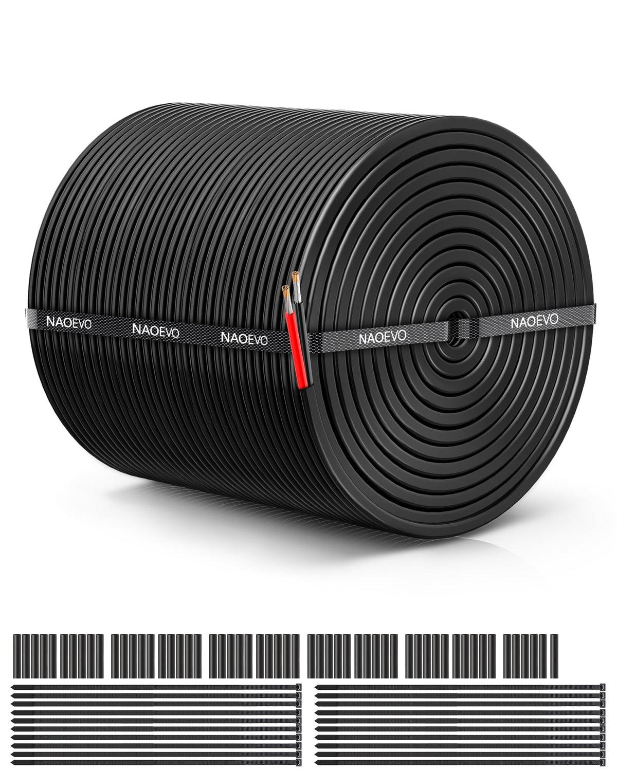 NAOEVO 16 Gauge Wire 4 Conductor, 16 Gauge Automotive Wire 12V Cable, 200FT