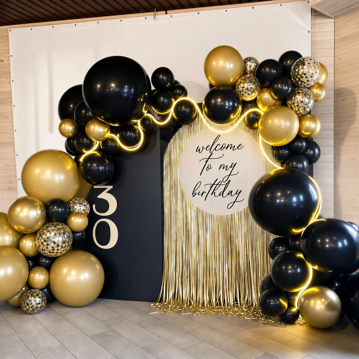 Rose Gold and Black Balloons for Bridal Shower Women Birthday Decorations