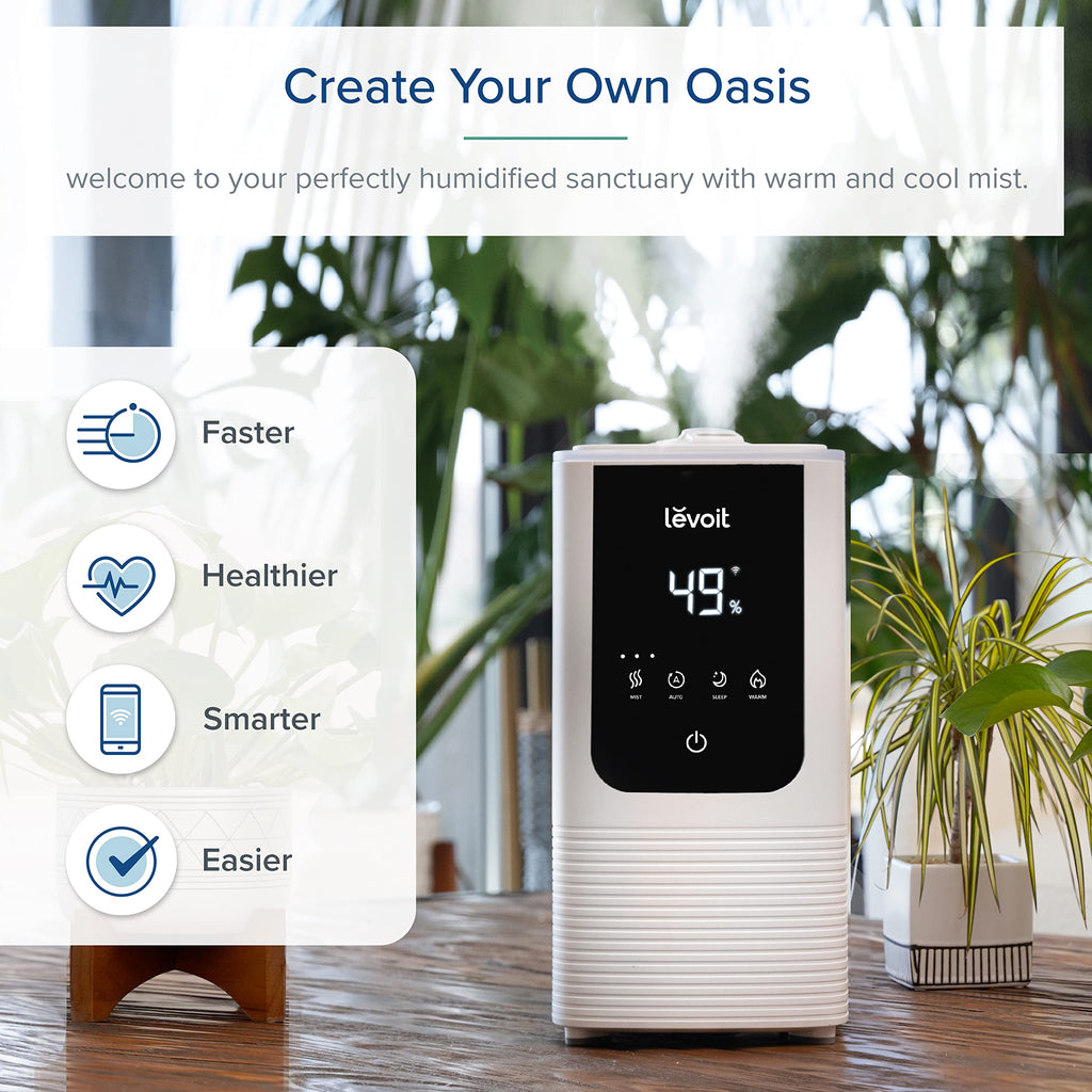 Levoit Top Fill Humidifiers for Bedroom, 2.5L Tank for Large Room, 25dB