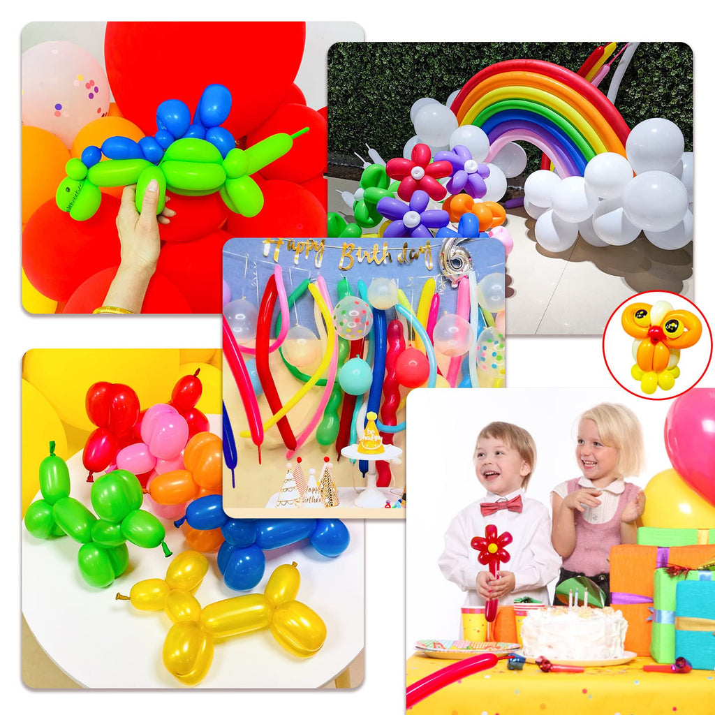 100Pcs clear 260 Balloons Clear Long Skinny Latex Balloon for Animal Ballons, Premium Quality Balloons for Beginners Baloons Making Kid's Carnivals Party Decoartion