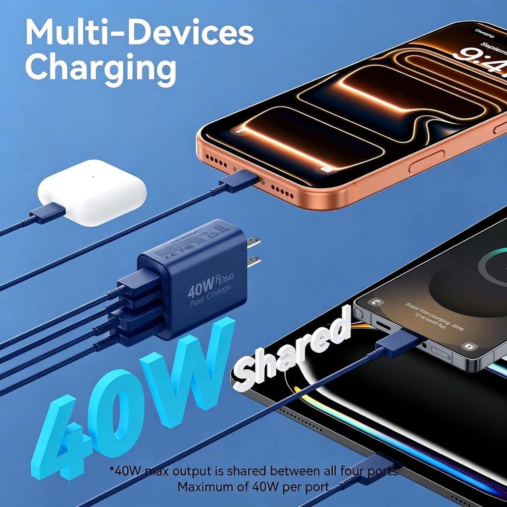 USB C Charger Block Multiple Ports Wall Charger Fast Phone Charging Blocks