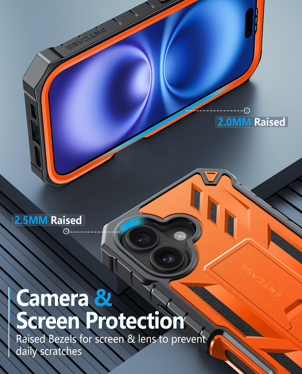 FNTCASE for iPhone 16 Case, with Belt Clip, with Built-in Screen Protector