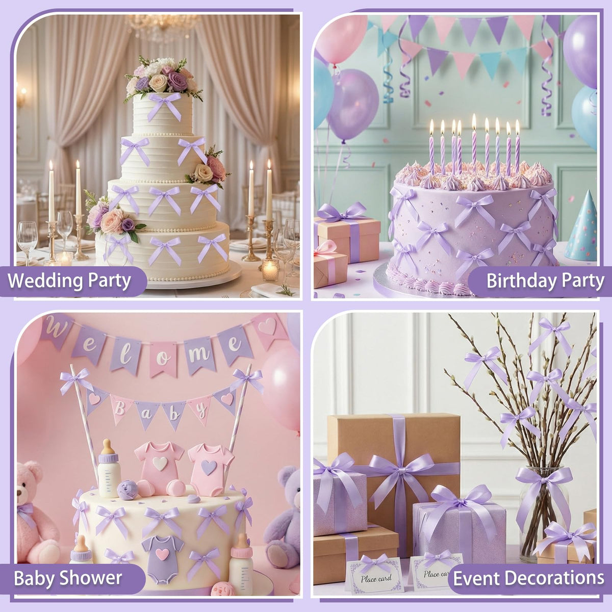 30 Pack Bow Cake Toppers Pink Ribbon Bows for Cake Back to School Decor