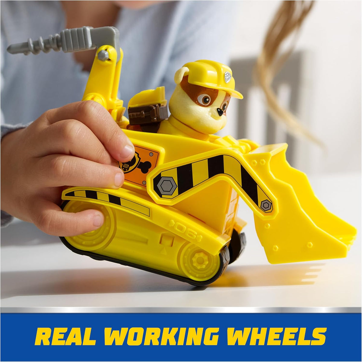 Paw Patrol, Rubble’s Bulldozer Toy Truck with Collectible Action Figure