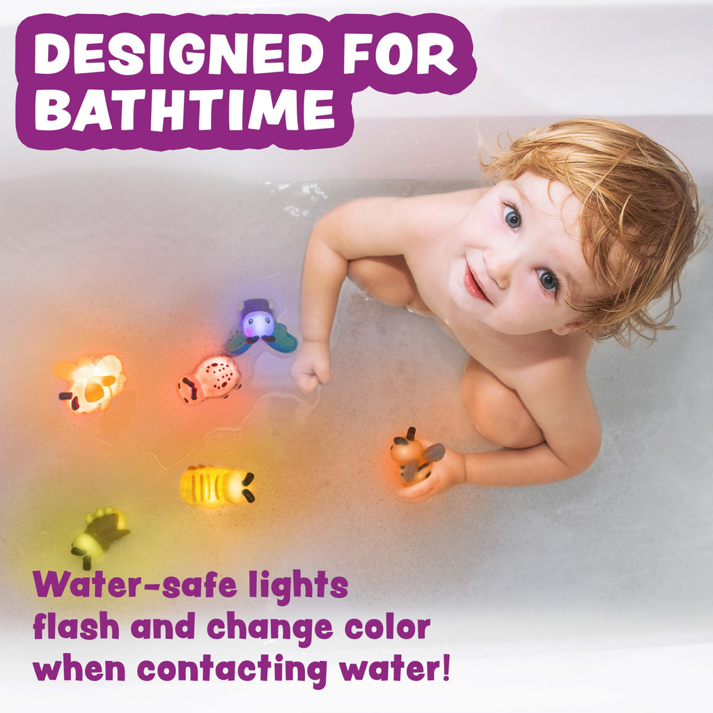 Tub Works® Ocean Rescue™ Vehicles Light Up Bath Toys, 6 Pack | Water-Activated Light Up Toys Flash & Change Color | Easy-Grip Baby & Toddler Bath Toys | Sensory Toys with Bath Lights for Kids Bath