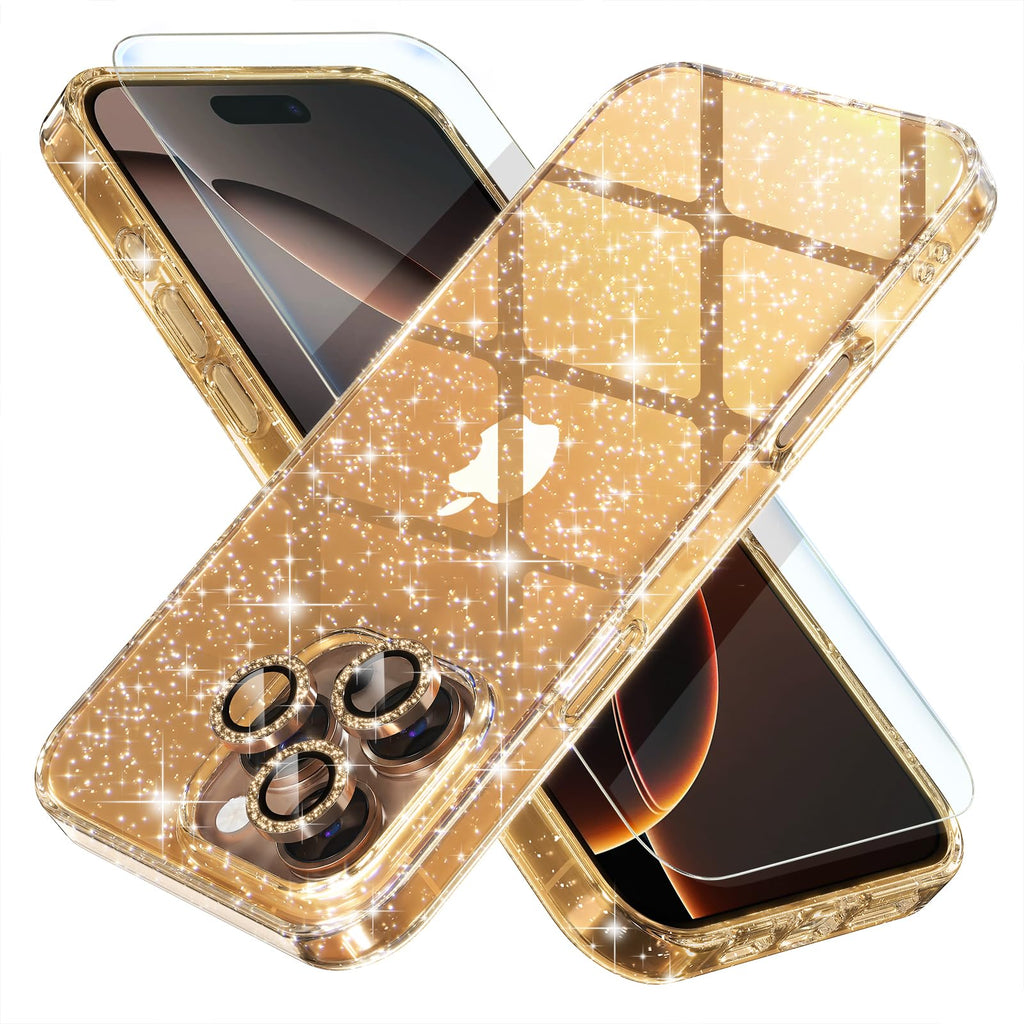 Choiche for iPhone 18 Pro Max Case Clear Women Girly (Glitter Clear)
