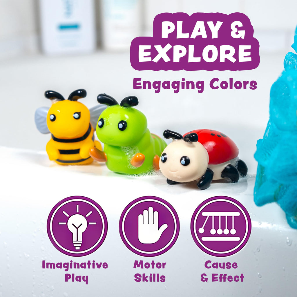Tub Works® Ocean Rescue™ Vehicles Light Up Bath Toys, 6 Pack | Water-Activated Light Up Toys Flash & Change Color | Easy-Grip Baby & Toddler Bath Toys | Sensory Toys with Bath Lights for Kids Bath