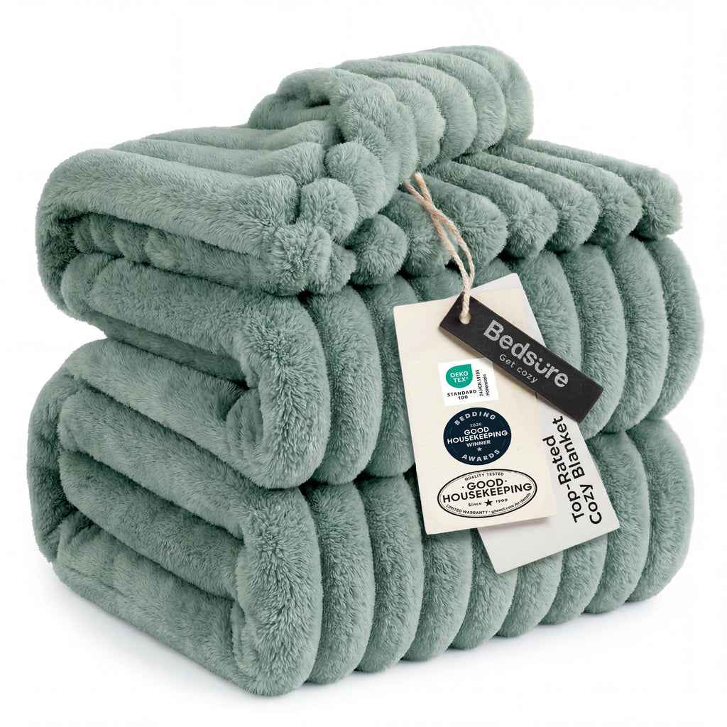 Bedsure GentleSoft White Throw Blanket for Couch - Halloween Fall Decorations for Home Living Room Decor, Cozy Fleece Fall Christmas Blanket, Birthday Gifts for Women Mom Her, Off White, 50x60 Inches