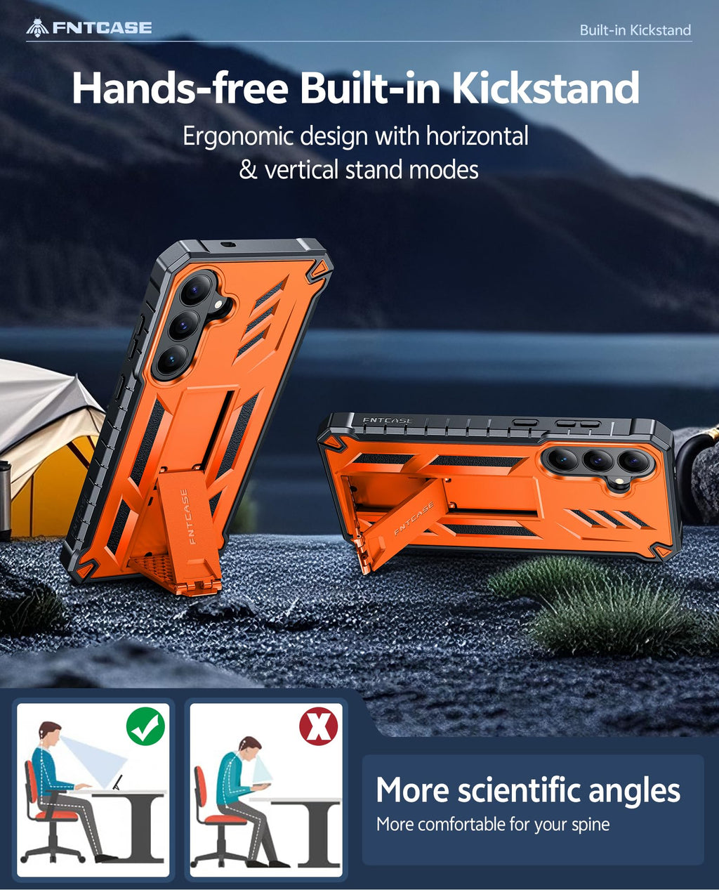 FNTCASE for Google Pixel 11 Pro XL Case, Rugged Kickstand, 2 Front Frames
