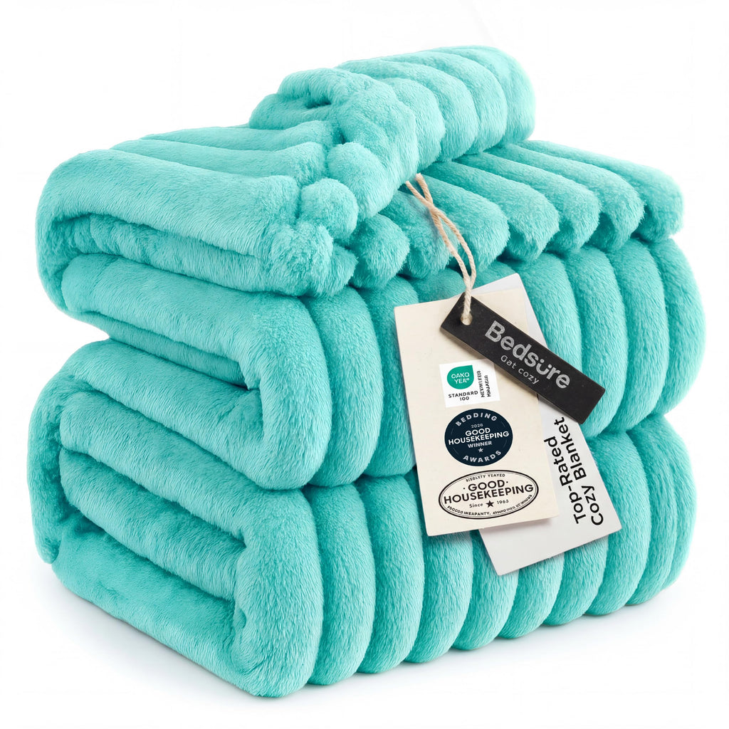 Bedsure GentleSoft White Throw Blanket for Couch - Halloween Fall Decorations for Home Living Room Decor, Cozy Fleece Fall Christmas Blanket, Birthday Gifts for Women Mom Her, Off White, 50x60 Inches