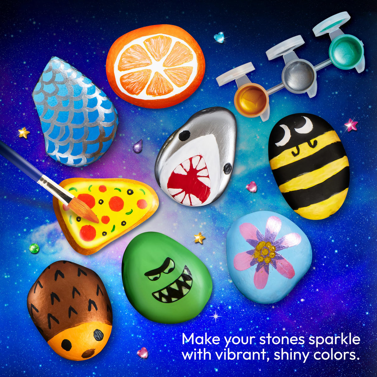 JOYIN Rock Painting Kit for Kids, Arts and Crafts for Girls & Boys Ages 6-12, DIY Supplies for Painting Rocks, Easter Craft Kits Art Set, Kids Birthday Christmas Presents, Family Indoor Activity